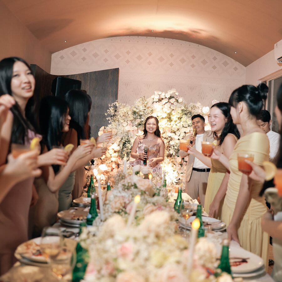 Sweet Seventeen intimate dinner toast by Eternity EO